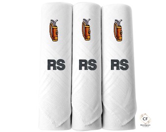 Pañuelos monogramados, pañuelo de hombre Juego de 3 pañuelos de algodón blanco con rubricados para hombre