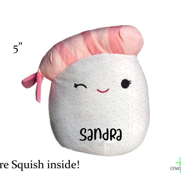 Squishmallow Keina Sushi 5", Código QR con mensaje o canción, Relleno de cesta de Pascua, Relleno personalizado Nuevo 2022