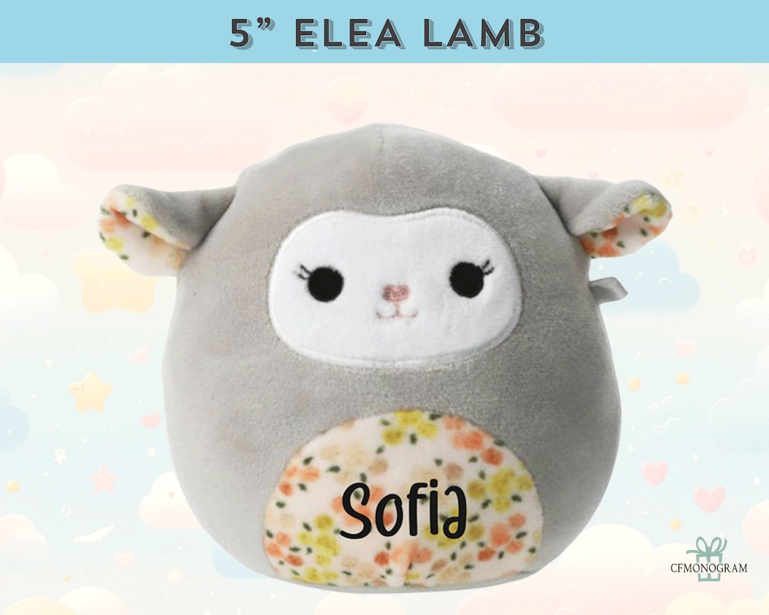 Squishmallow Elea Lamb pulgadas, Cordero Gris Floral