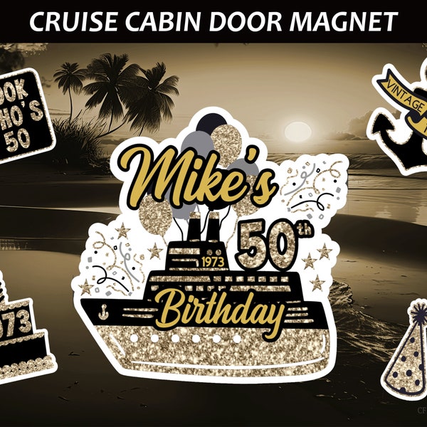 Personalized 50th Birthday Cruise Door Magnets Decoration/Happy Birthday Door Magnet/Cruise Magnet/Cruise Decor, Cruise Magnet Vintage 1983