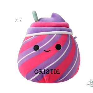 Personalized Squishmallow Cristina Slushie 7.5 inch, Pink and Purple Slushie Plush, Birthday gift, Personalized Stuffed Animal