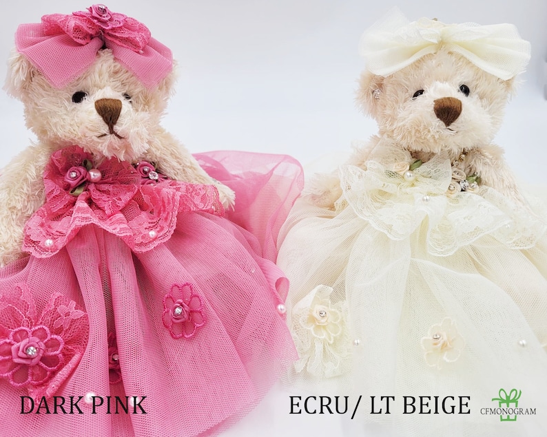 8 Personalized Birthday Teddy Bear, Quince Años Quinceañera Last Doll, Sweet 16 Teddy Bear,Birthday teddy gift, Victorian Teddy Bear, Tulle image 8