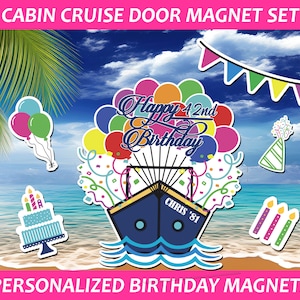 Personalized Birthday Cruise Suite Door Magnet/ Happy Birthday Door Magnet/ Cruise Magnet/ Cruise Decor, Celebration Cruise Magnet