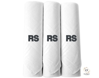 Set di fazzoletti da uomo in cotone ricamati, regalo personalizzato per testimoni dello sposo.