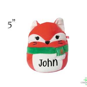 Squishmallow Christmas Fifi Fox 4.5&quot;, Custom Squishmallow, Christmas Gift, Personalized Stuffed Animal