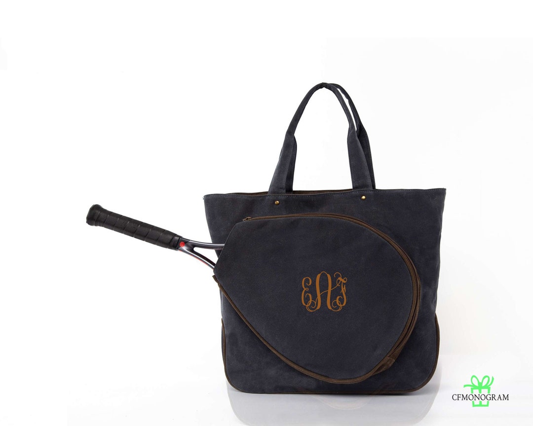 Monogrammed Tennis Bag Racquet Tote Canvas Monogram, Personalized