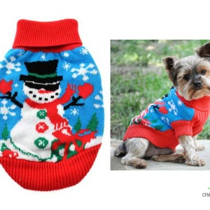 Ugly Snowman Sweater, Christmas Sweater for dog, Pet Sweater, Knitted Sweater, dog clothes for small dog