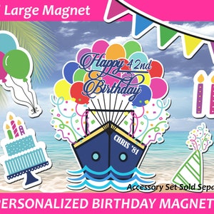 Personalized Birthday Cruise Suite Door Magnet/ Happy Birthday Door Magnet/ Cruise Magnet/ Cruise Decor, Celebration Cruise Magnet