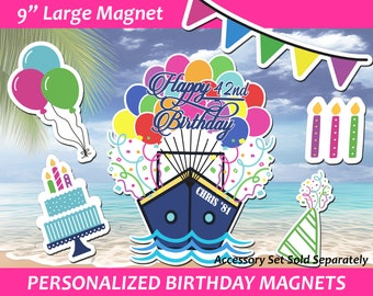 Personalized Birthday Cruise Door Magnet, Celebration Decor
