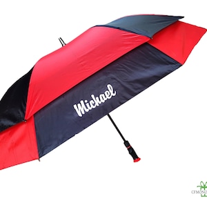 Custom Umbrella Golf, Personalized Umbrella, monogram umbrella, Red Umbrella, personalized gift, teacher gift, gift for employee, Logo