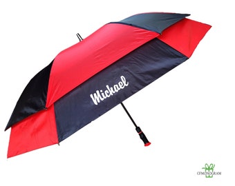 Custom Umbrella Golf, Personalized Umbrella, monogram umbrella, Red Umbrella, personalized gift, teacher gift, gift for employee, Logo