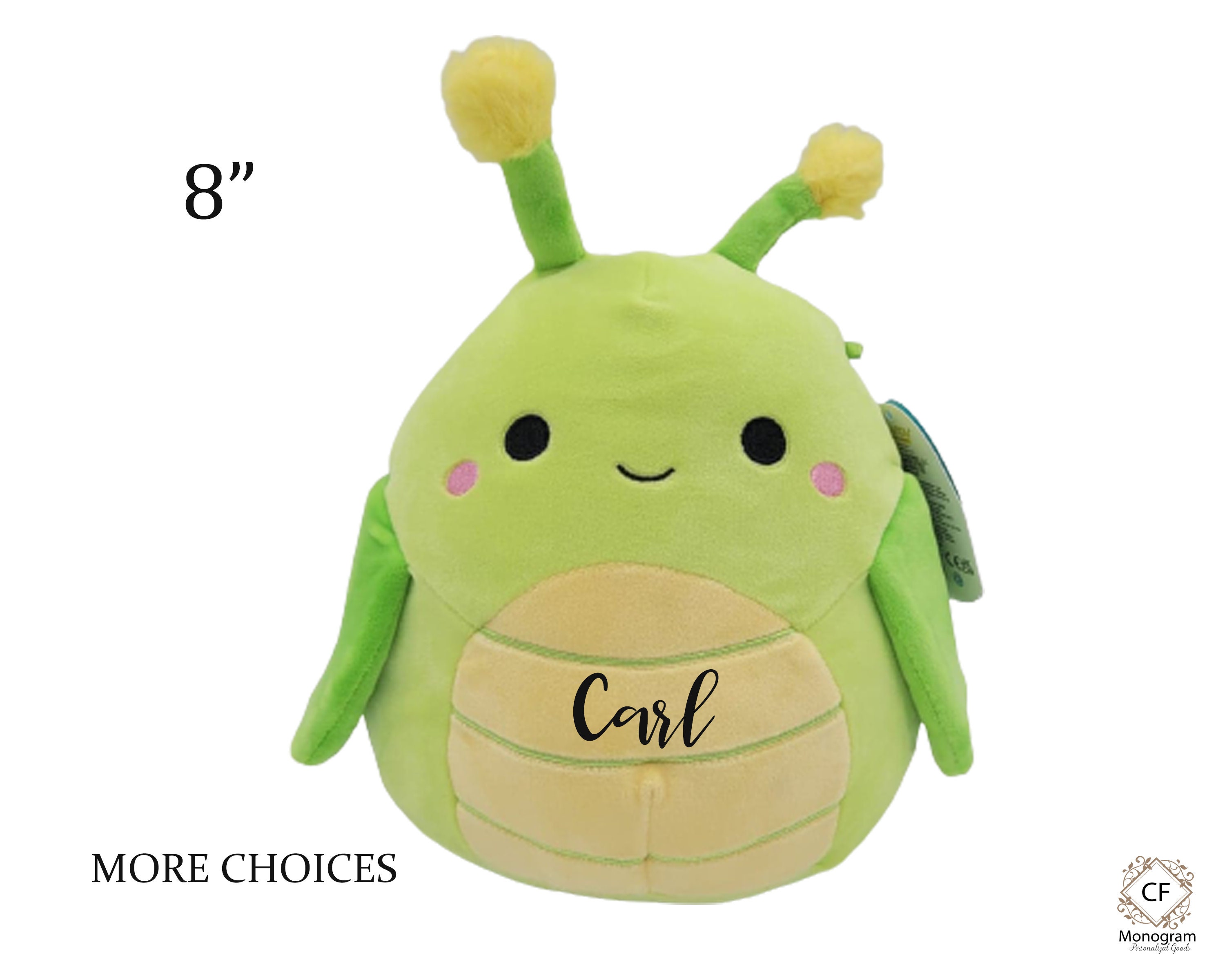 Personalized Squishmallow Pilar Grasshopper, 8 Inch, Green