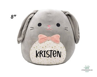 Personalized Squishmallow Blake Bunny Bow tie 8" Easter, Avery Duck Squishable Easter gift for Kid,Personalized Stuffed Animal