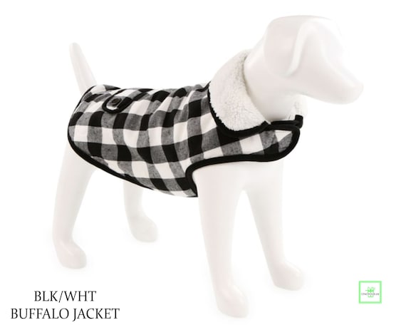 Personalized Black White Buffalo Plaid Pet Jacket Pet Coat for Dogs Personalized Dog Sherpa Coat Custom Dog Jacket Coat Dog Clothes Etsy