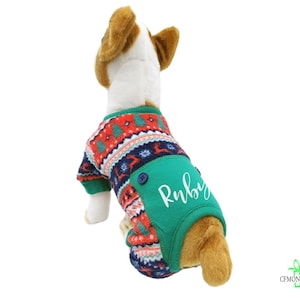 Personalized Pet Pajamas, Christmas Pet Pajamas for Dogs, Personalized Holiday Dog pajama, Custom Winter Dog Pjs, Dog clothes for small dogs