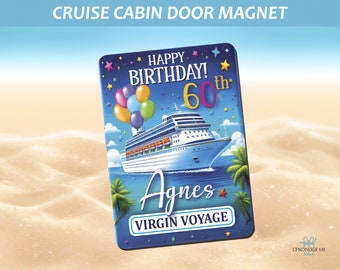 Imán personalizado para puerta de crucero de cumpleaños, decoración para celebración (7x10")