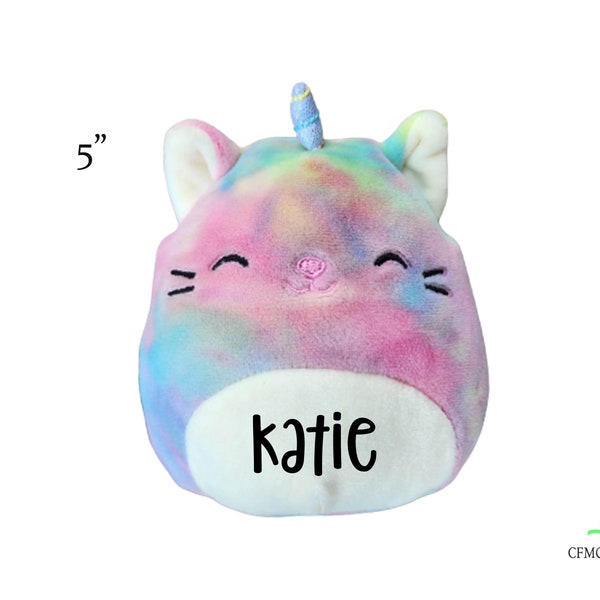 Personalized Squishmallow Galeria Kitty Cat 5", Tie Dye Cat Personalized QR Code, Custom Squishmallow