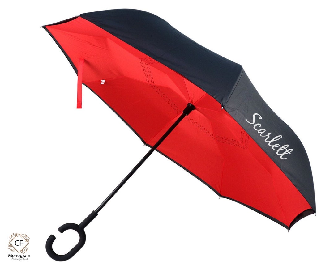 Custom Umbrella, Personalized Umbrella, Monogram Umbrella, Red Umbrella