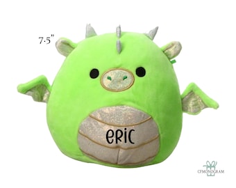 Personalized Squishmallow Eyk Dragon, Green Dragon Personalized Stuffed Animal Pillow
