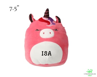 Personalized Squishmallow Gal Unicorn, 9 inch Pink Unicorn, Squishable plush, Birthday gift, Personalized Stuffed Animal, Custom Plush