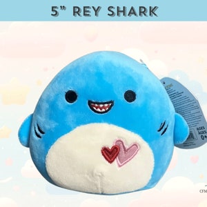 Personalized Squishmallow Rey Hammerhead Shark 5&quot;, Valentine Squad, Gift for Kids