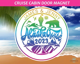 Personalized Alaska Cruise Door Magnet/ Cruise Door Magnet/ Cruise Magnet/ Family Cruise Decor/  Family Cruise / Birthday Cruise Magnet