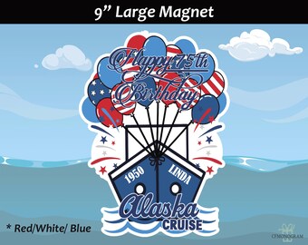 Personalized Birthday Cruise Door Magnet, Alaska Cruise Decor
