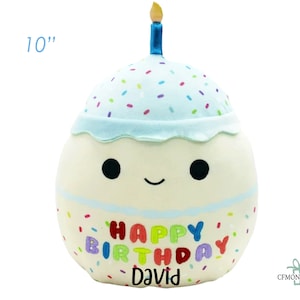 Personalized Squishmallow Kiks the Birthday Cake 10 inch, Squishable plush, Gift for Kid, Personalized Stuffed Animal, Custom Plush