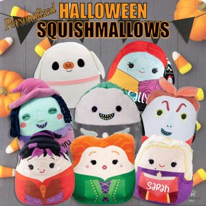 Personalized Halloween Squishmallows, Halloween Plush Gifts, Trick or Treat Gift, Personalized Plush