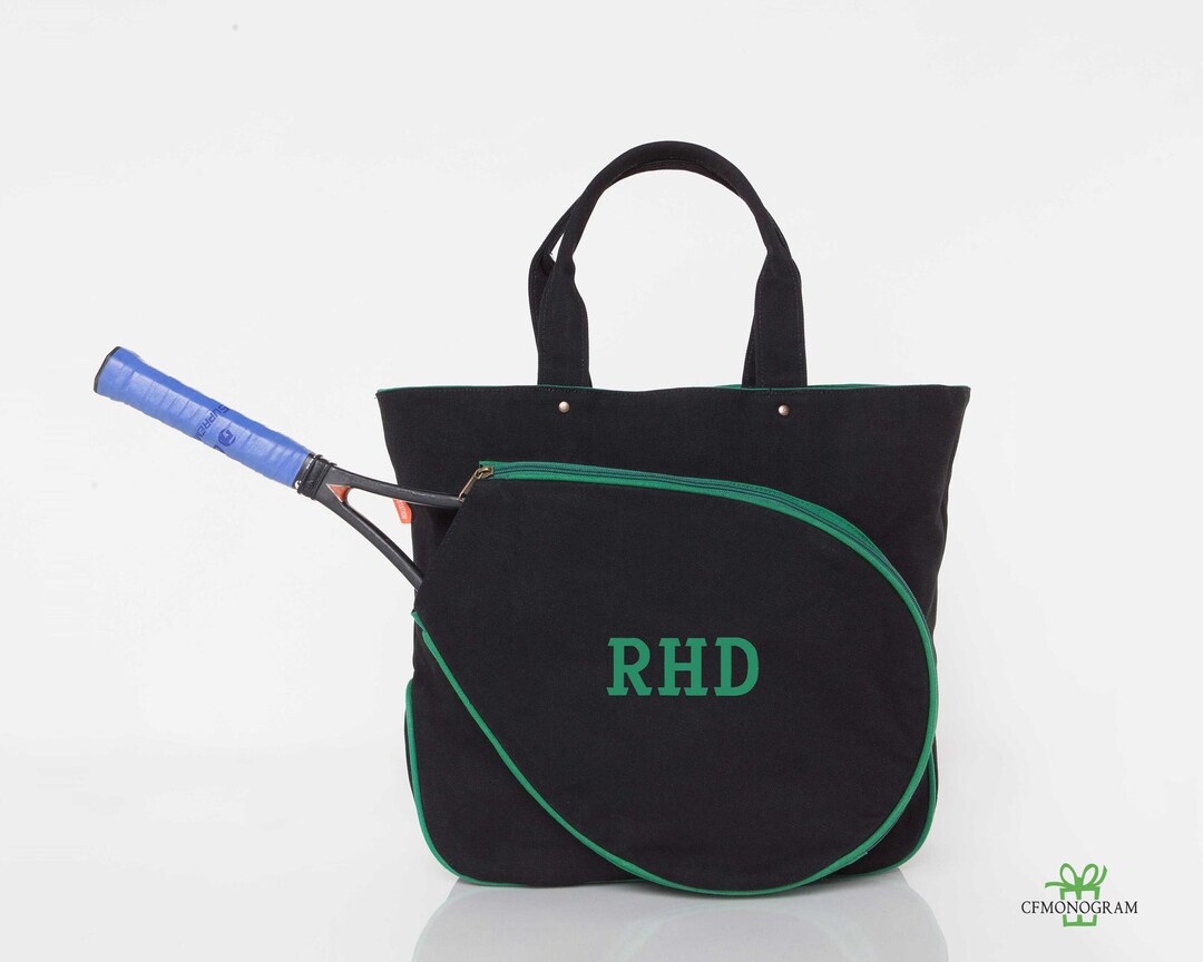 Monogrammed Tennis Bag Racquet Tote Canvas Monogram, Personalized