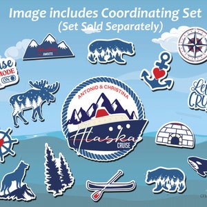 Personalized Alaska Cruise Door Magnets/ Alaska Cruise Magnet/ Alaska Cruiser Magnet/ Couples Cruise Decor, Wedding Cruise Magnet Both Sets (13pcs)