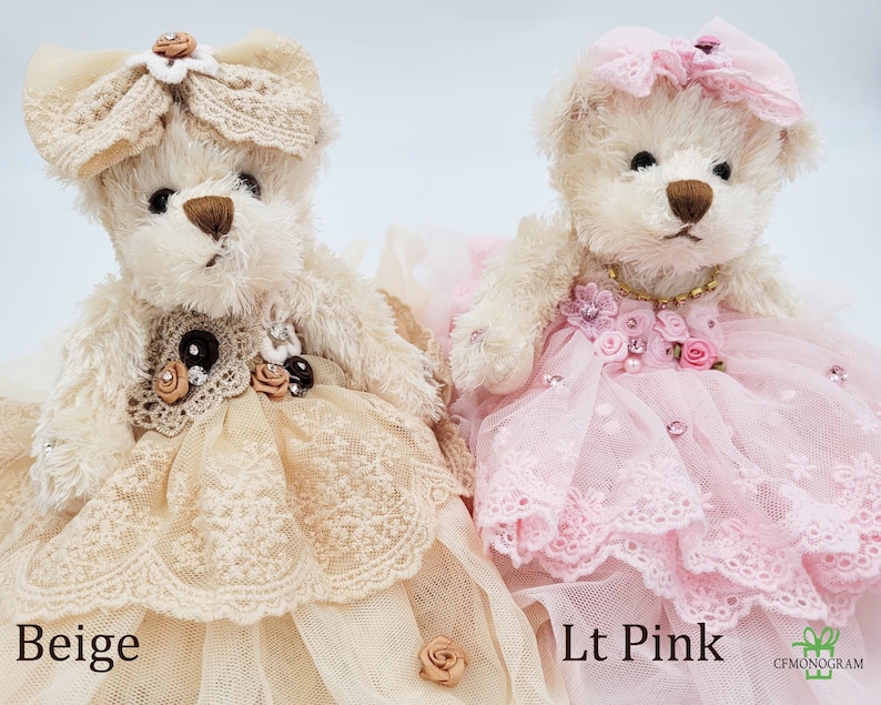 8 Personalized Birthday Teddy Bear, Quince Años Quinceañera Last Doll, Sweet 16 Teddy Bear,Birthday teddy gift, Victorian Teddy Bear, Tulle image 7