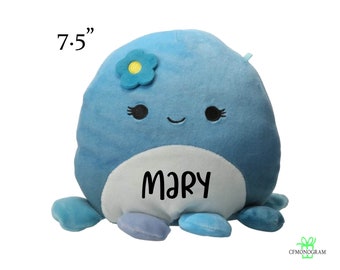 Personalisierter Squishmallow Marybeth Octopus 7,5 Zoll, Blue Octopus, Plüsch, Geburtstagsgeschenk, personalisiertes Stofftier, Custom Plush