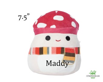 Bufanda de hongo Malcolm de Squishmallow personalizada de 7,5 pulgadas,  Squishmallow de cosecha, Squishmallow personalizado, regalo de Halloween,