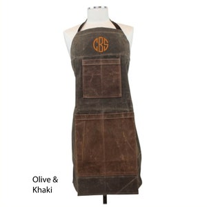 Waxed Canvas Apron, Personalized Apron, Canvas Apron, Mens Apron, Custom Apron, Groomsmen Gift, Graduation Gift