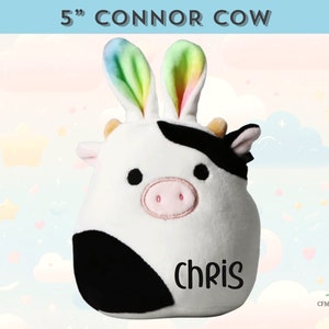 Squishmallow Easter Connor Cow 5", Valentines Heart Glasses Personalized Squishmallow