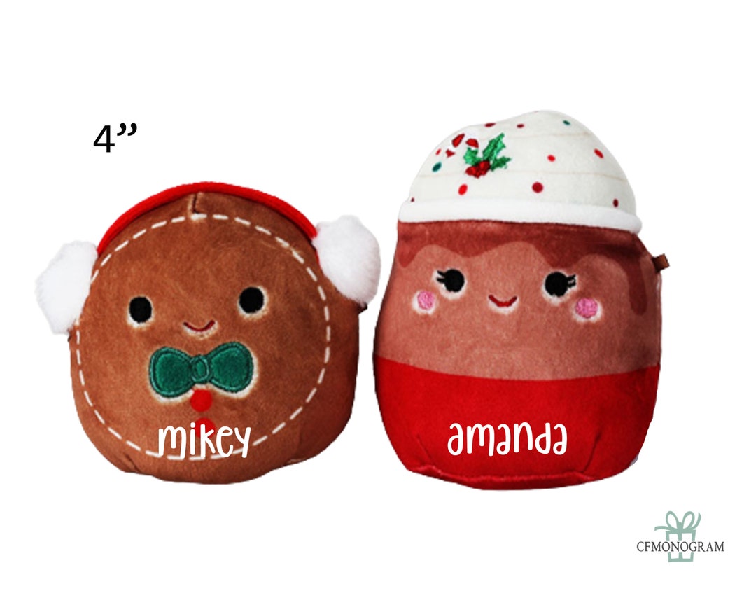 Squishmallow Christmas Sivi and Jordan Gingerbread 4, Custom Squishmallow,  Christmas Gift, Personalized Stuffed Animal 