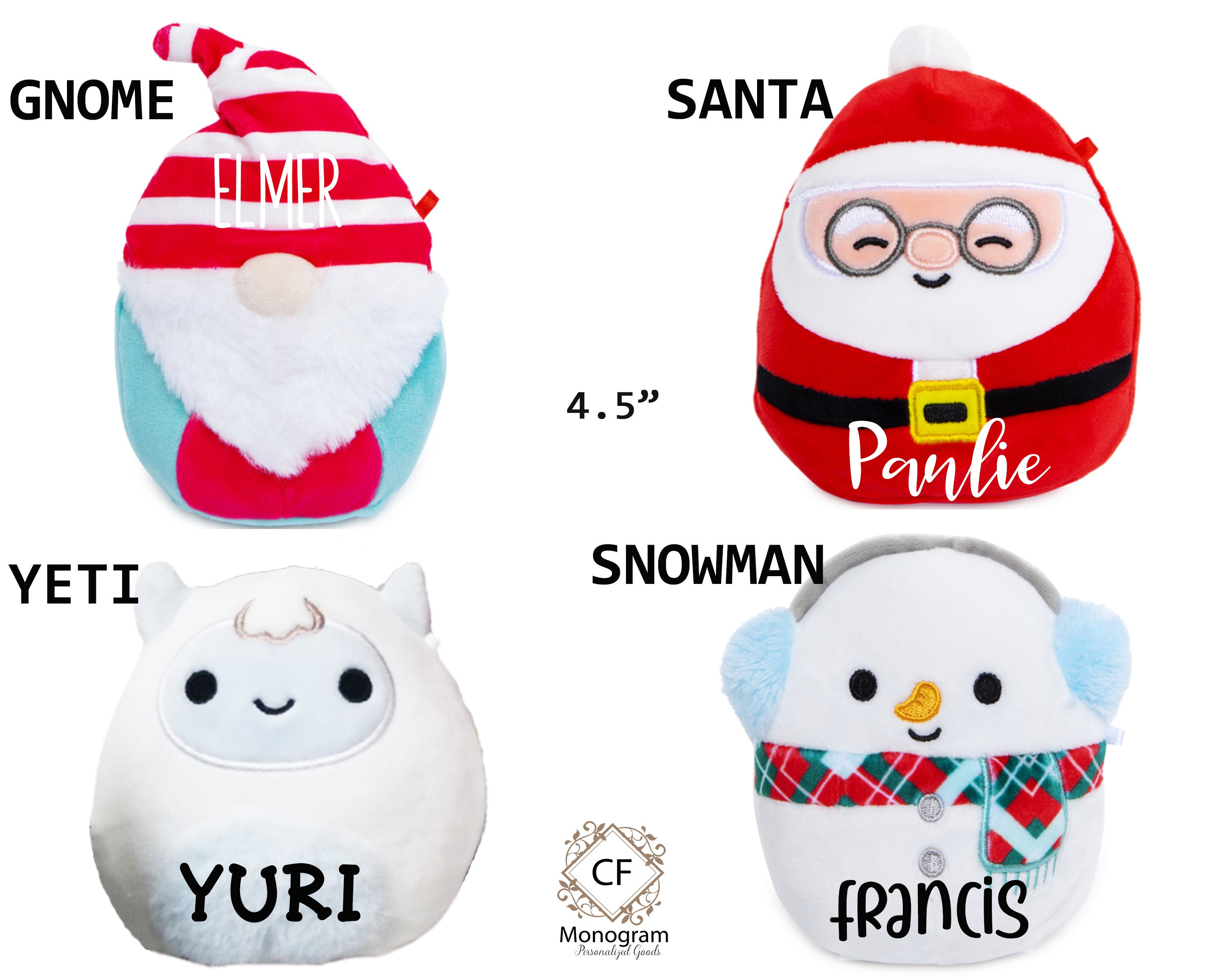 Squishmallow Christmas Santa 4.5 inch Squishable plush Etsy