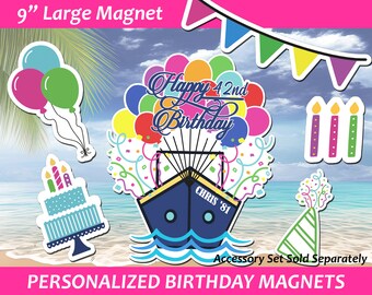 Personalized Birthday Cruise Door Magnet, Celebration Decor