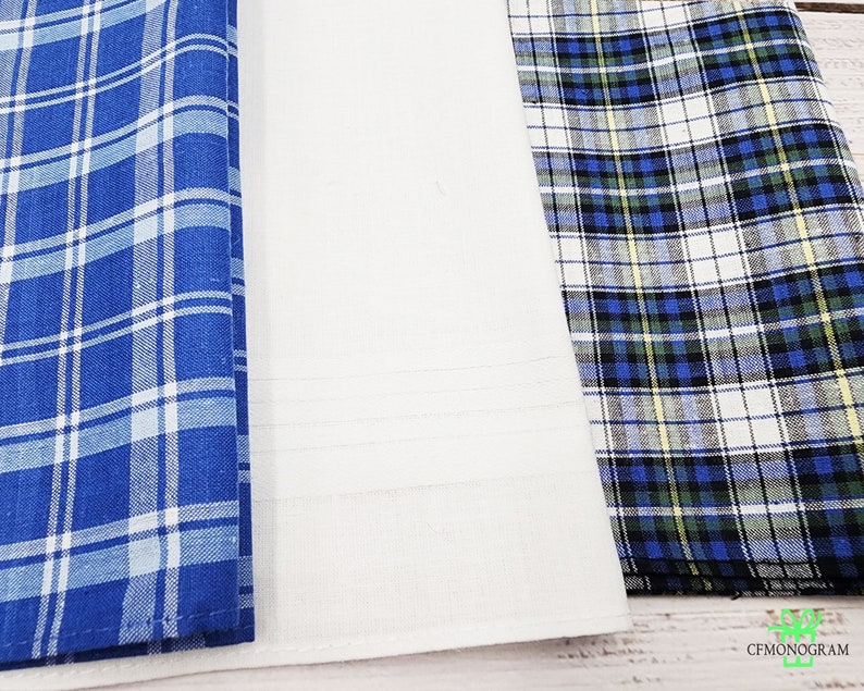 Mens Handkerchief Set of 3 Grey Monogram Handkerchiefs 100 Etsy