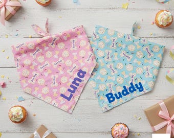 Personalized Dog Birthday Bandana | "Bark Day" Puppy Scarf, 100% Cotton