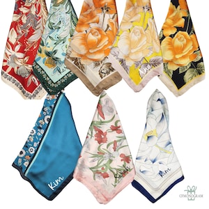 Personalized Silky Scarf - 28 Inch Square, Luxury Mother&#39;s Day Gift, Elegant Bandana for Her, Custom Accessories for Women