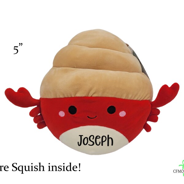 Squishmallow Indie Crab 5", Cangrejo Rojo, Sealife Squad, Código QR con mensaje/canción, Relleno de cesta de Pascua, Squishmallow personalizado