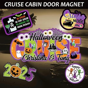 Personalized Halloween Cruise Magnet Door Decoration/Happy Birthday Door Magnet/Cruise Magnet/Cruise Decor,Cruise Magnet,Halloween High Seas