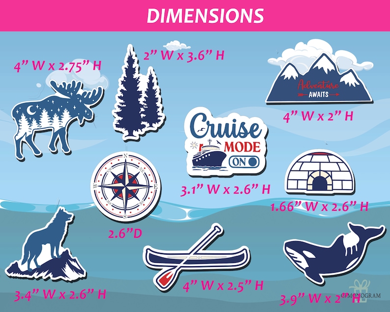 Personalized Alaska Cruise Door Magnets/ Alaska Cruise Magnet/ Alaska Cruiser Magnet/ Couples Cruise Decor, Wedding Cruise Magnet image 5