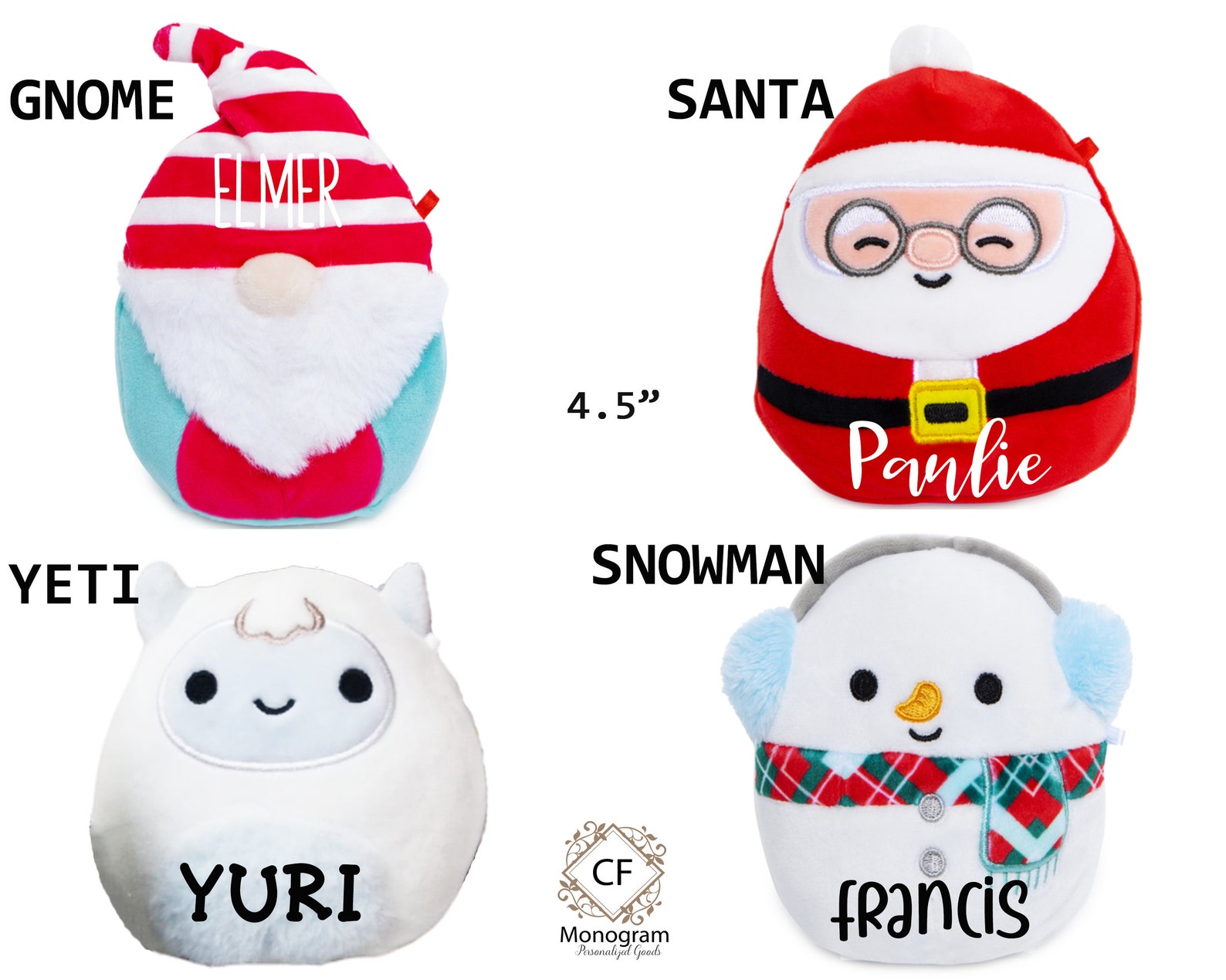 Christmas Squishmallow Elf 4.5 inch Squishable plush Custom Etsy