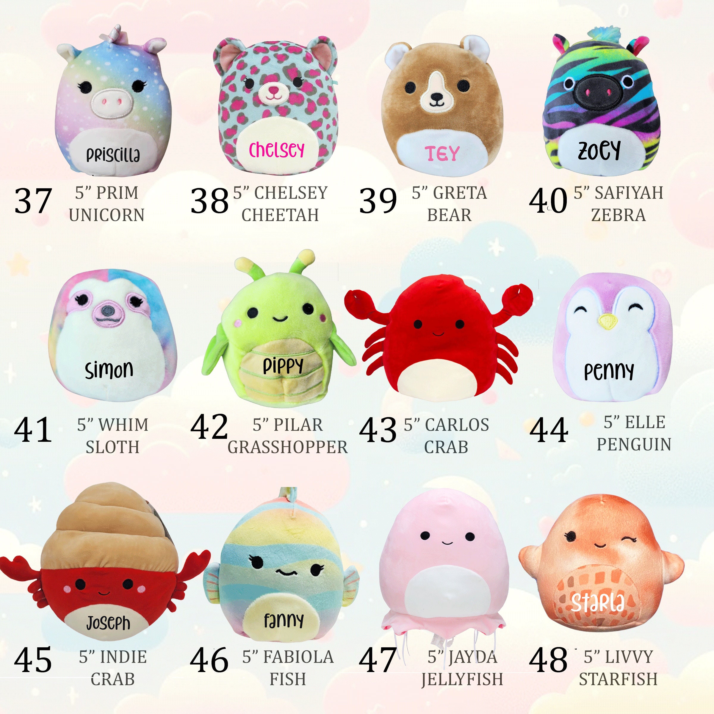 Squishmallow Zaylee Bigfoot 5 Inch, White Rainbow Bigfoot