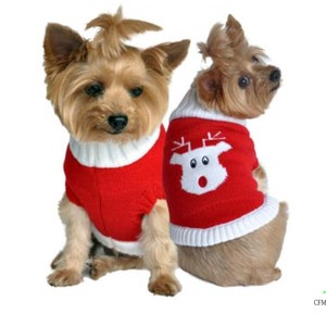 Ugly Reindeer Sweater, Christmas Sweater for dog, Pet Sweater, Knitted Sweater, dog clothes for small dog