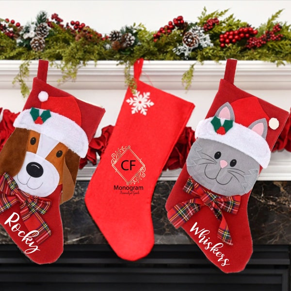 Pet Christmas Stocking with Custom Name