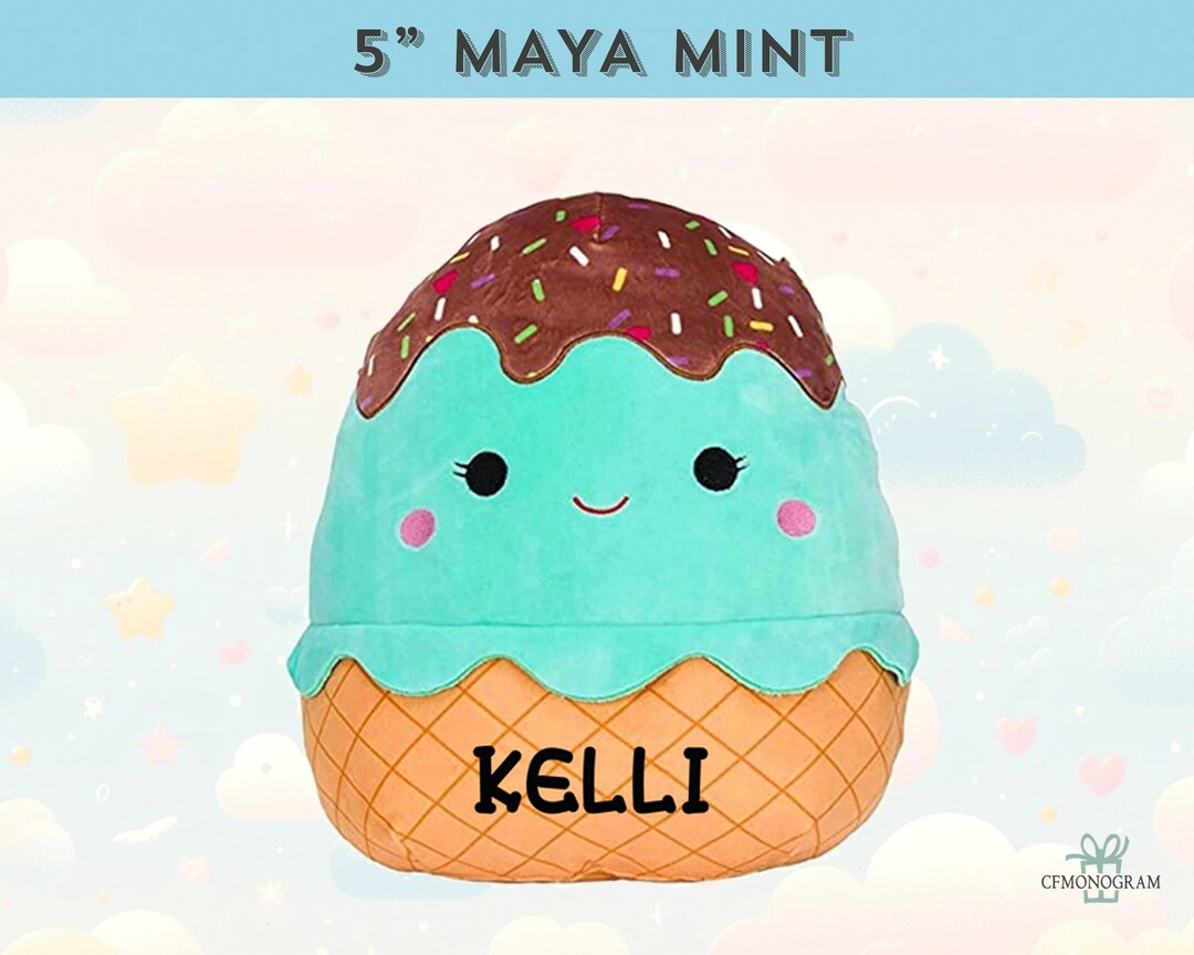 Glace Squishmallow Maya menthe pouces, cadeau pour enfants